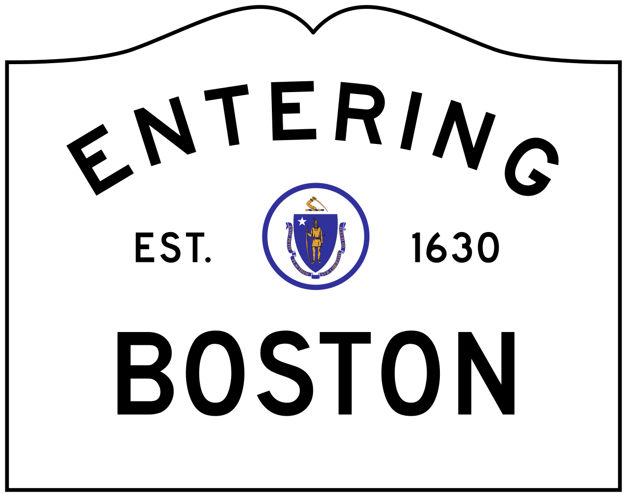 Results image of entering city of boston sign