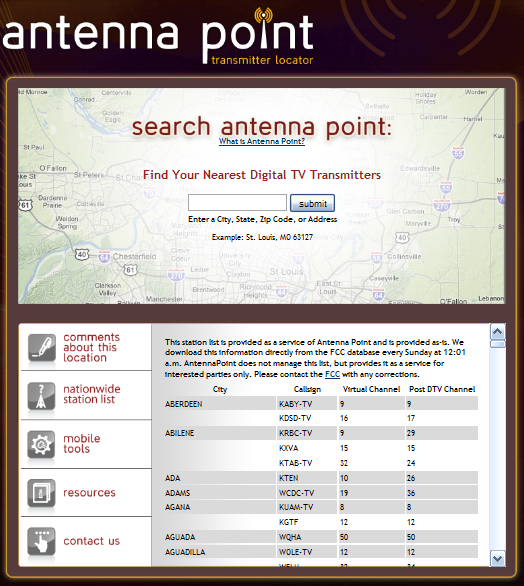 Antennas Direct Transmitter Locator